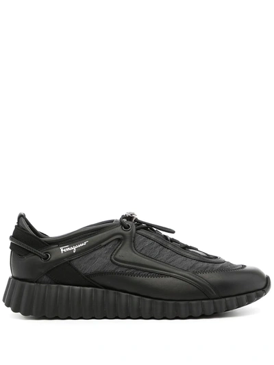 Ferragamo Pixie Toggle-fastening Sneakers In Schwarz