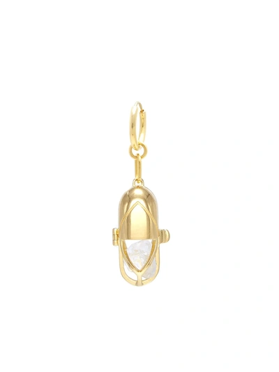 Shop Capsule Eleven Quartz Crystal Capsule Hoop Earring In Gold