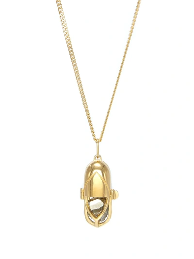 Shop Capsule Eleven Pyrite Crystal Capsule Pendant Necklace In Gold