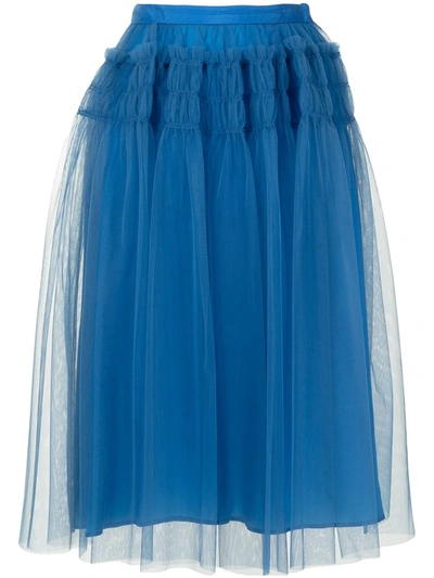 Shop Molly Goddard Eryka Tulle Midi Skirt In Blau
