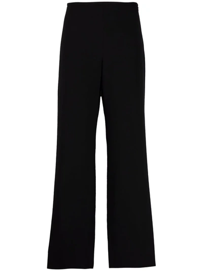 Shop Emporio Armani High-waisted Wide-leg Pants In Schwarz