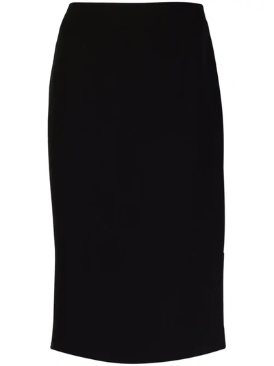 Shop Emporio Armani High-waisted Bodycon Midi Skirt In Schwarz