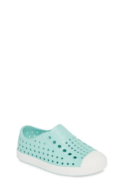 Shop Native Shoes Jefferson Water Friendly Slip-on Sneaker In Hydrangea Blue/ Shell White