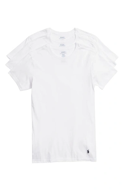Shop Polo Ralph Lauren 3-pack Slim Fit Crewneck Undershirts In White