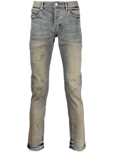 Purple Brand P001 Distressed Stretch-denim Skinny Jeans in Blue for Men