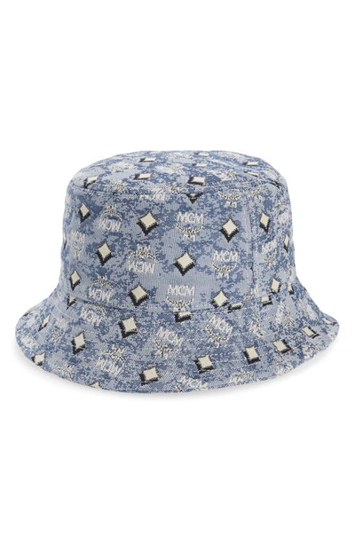 Shop Mcm Jacquard Bucket Hat In Blue