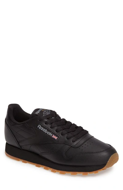 Shop Reebok Classic Leather Sneaker In Black/ Gum