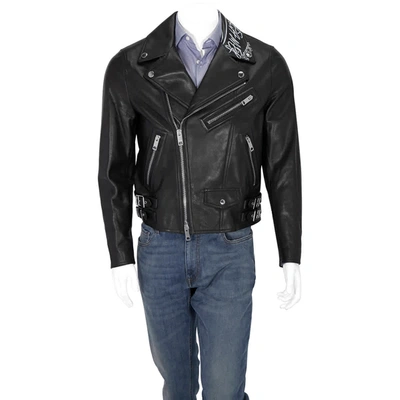 Shop Burberry Kris Wu Leather Biker Jacket