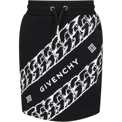 Shop Givenchy Black Skirt For Girl With Logos