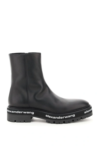 Shop Alexander Wang Sanford Leather Boots In Black (black)