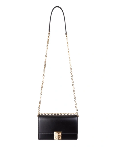 Shop Givenchy Small 4g Bag In Black Box Leather With Golden Chain