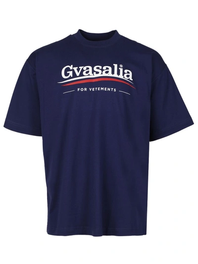 Shop Vetements Gvasalia T-shirt Royal Blue