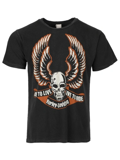 Shop Madeworn Harley Davidson Skull T-shirt Coal Black