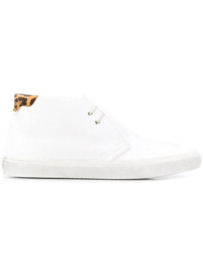 Shop Saint Laurent Ace White And Leopard Print Sneakers