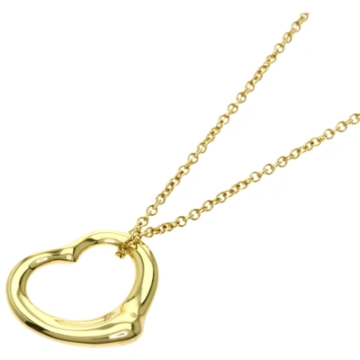 Pre-owned Tiffany & Co Open Heart 18k Yellow Gold Necklace