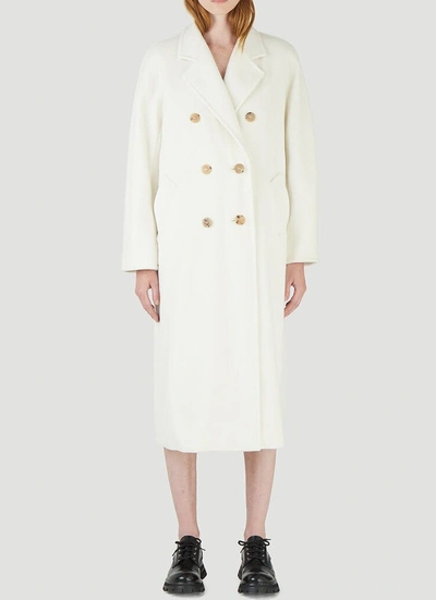 Shop Max Mara Madame Double Breasted Coat In White