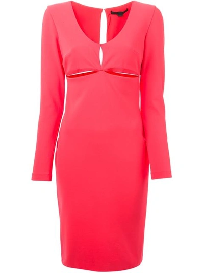 Alexander Wang Cut Out Dress In Coral