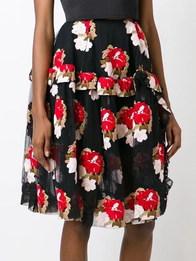 Shop Simone Rocha Flower Embroidered Tulle Skirt