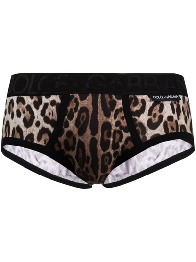 Shop Dolce & Gabbana Leopard-print Boxer Briefs In Neutrals