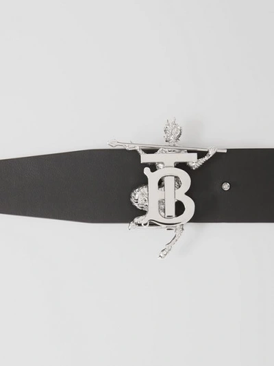 Shop Burberry Mythical Alphabet Monogram Motif Leather Belt In Black