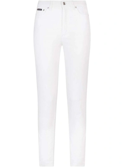 Shop Dolce & Gabbana Straight Leg Jeans In White