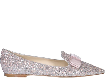Shop Jimmy Choo Galaxy Glittered Loafers In Pink