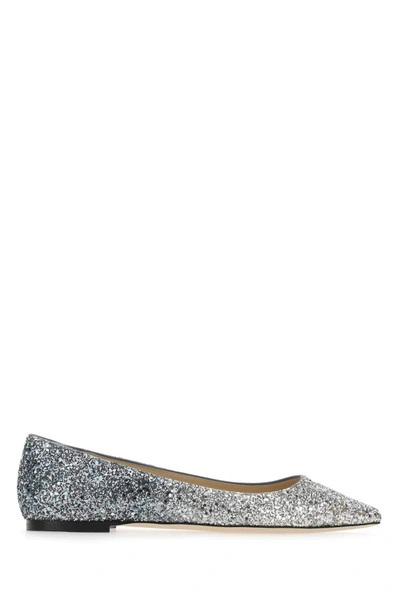 Shop Jimmy Choo Romy Glittered Ballerina Flats In Multi