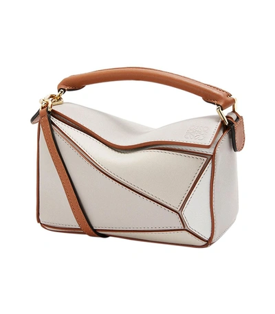 Shop Loewe Mini Puzzle Bag In Ghost Soft White