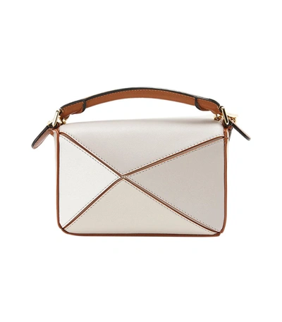 Shop Loewe Mini Puzzle Bag In Ghost Soft White