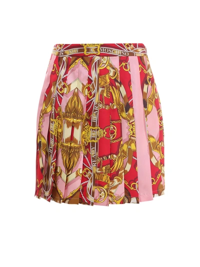 Shop Moschino Graphic Printed Mini Skirt In Multi