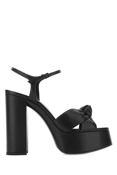 Shop Saint Laurent Bianca Platform Sandals In Black