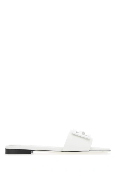 Shop Fendi Ff Logo Plaque Sandals In White