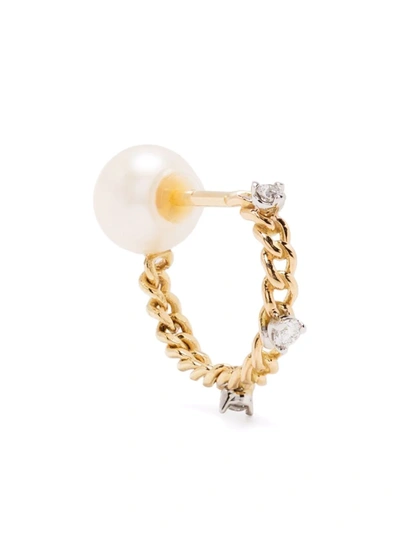 Shop Delfina Delettrez 18kt Yellow Gold Unchain My Art Diamond Earring