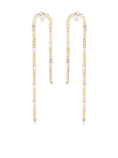 Shop Delfina Delettrez 18kt Yellow Gold Unchain My Art Diamond Earrings