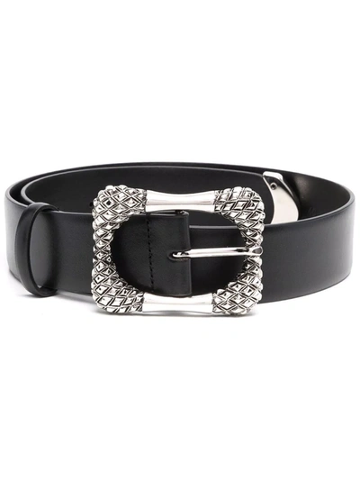 Shop Alberta Ferretti Buckled Leather Belt In Schwarz