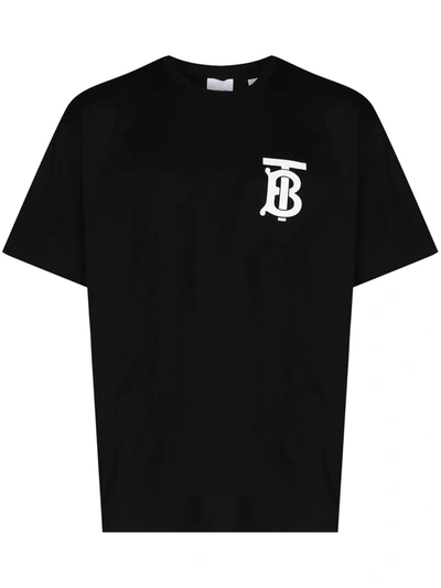 Shop Burberry Monogram-motif Cotton T-shirt In Grey