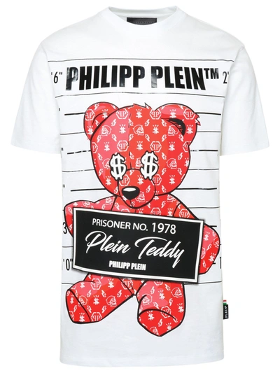 Shop Philipp Plein White Cotton Teddy Bear T-shirt