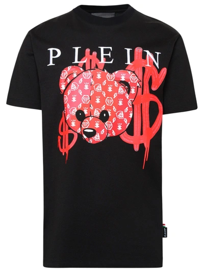 Shop Philipp Plein Black Cotton Teddy Bear T-shirt