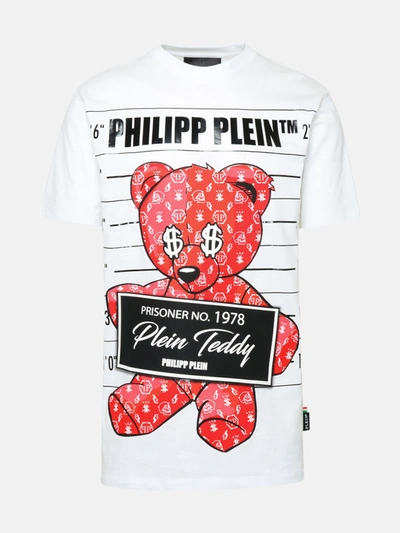 Shop Philipp Plein White Cotton Teddy Bear T-shirt