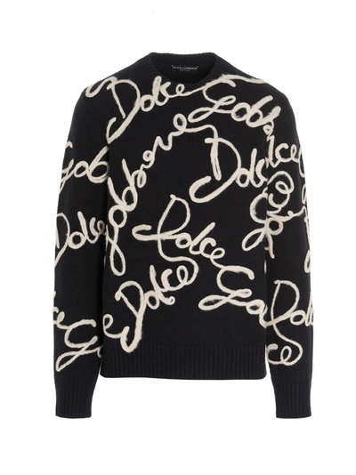 Shop Dolce & Gabbana Signature Crewneck Sweater In Multi