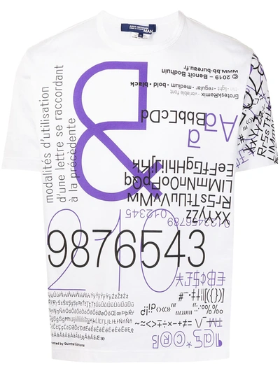 Shop Junya Watanabe Typography-print Cotton T-shirt In White