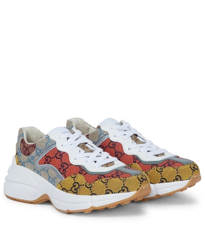 Shop Gucci Rhyton Gg Canvas Sneakers In 彩色