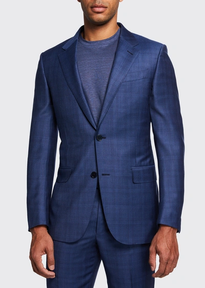 Shop Ermenegildo Zegna Men's Deco Wool Two-piece Suit In Blue