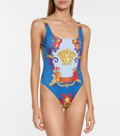 Shop Versace Medusa Renaissance Swimsuit In Multicoloured