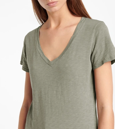 Shop Velvet Lilith Cotton T-shirt In Green