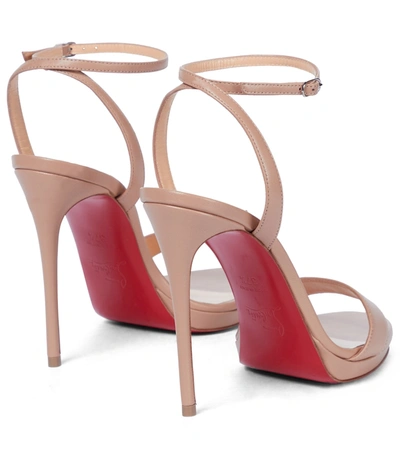 Christian Louboutin Loubi Queen 120 Leather Sandals In Neutral