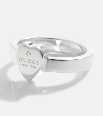 Gucci Heart-detail Sterling Silver Ring In Silver