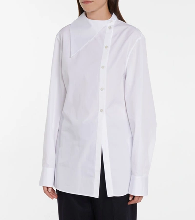 Shop Jil Sander Asymmetric Cotton Shirt In White