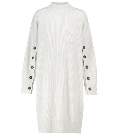 Shop Brunello Cucinelli Cashmere Midi Dress In Grey