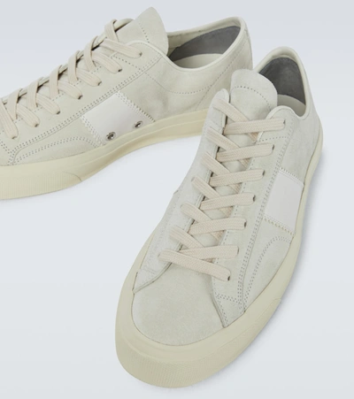 Tom Ford Off-white Nylon Cambridge Low-top Sneakers In White Beige Ivory